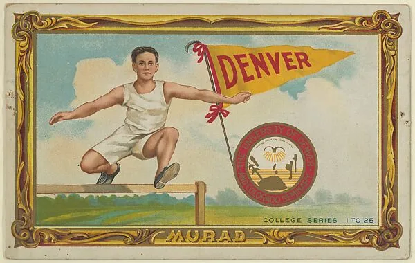 University of Denver, version two, part of the College Series cabinet cards (T6) — Murad Cigarettes