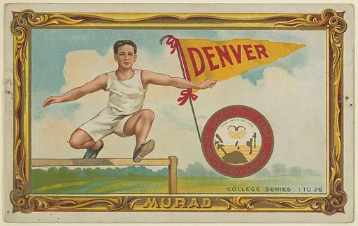 University of Denver, version two, part of the College Series cabinet cards (T6)