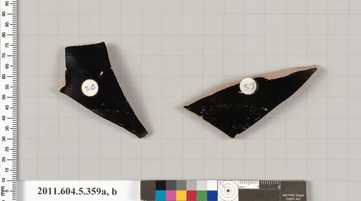 Terracotta fragments of kylikes (drinking cups)