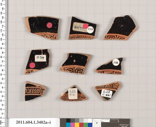 Terracotta fragments of kylikes (drinking cups)