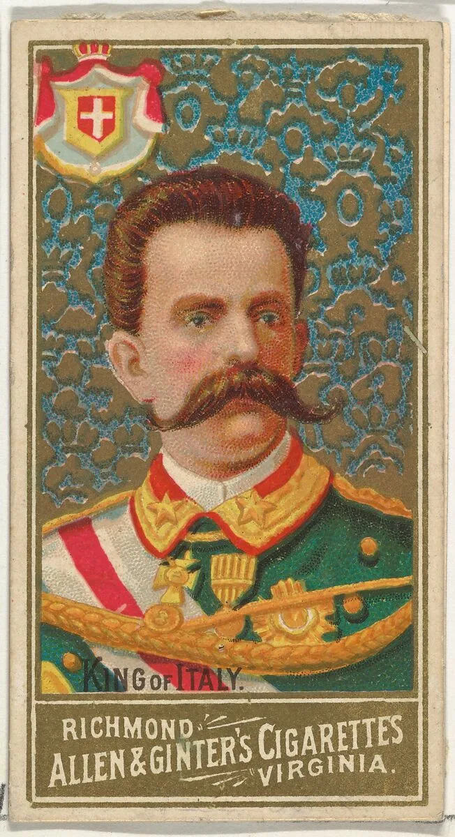 King of Italy, from World's Sovereigns series (N34) for Allen & Ginter Cigarettes — Allen & Ginter