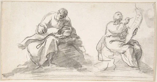 Two Figures of Evangelists Writing