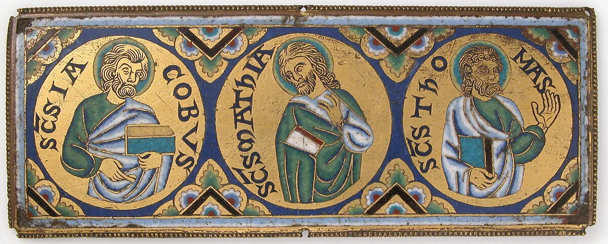 Plaque with Saints James, Matthew, and Thomas — Unknown