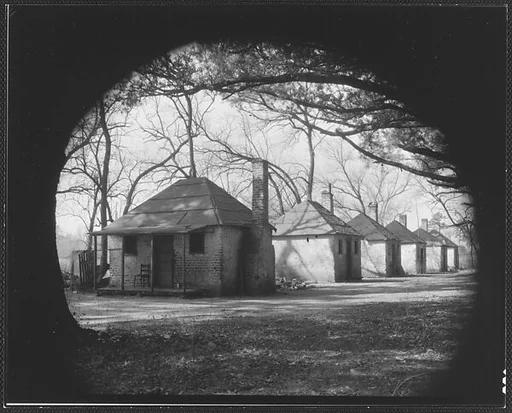 [Row of Brick Slave Cabins at Hermitage Plantation, Near Savannah, Georgia]