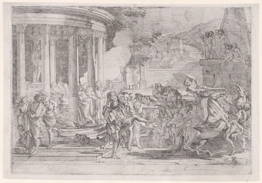 Sinorix carried from the temple of Artemis trying to escape the effects of the poisoning
