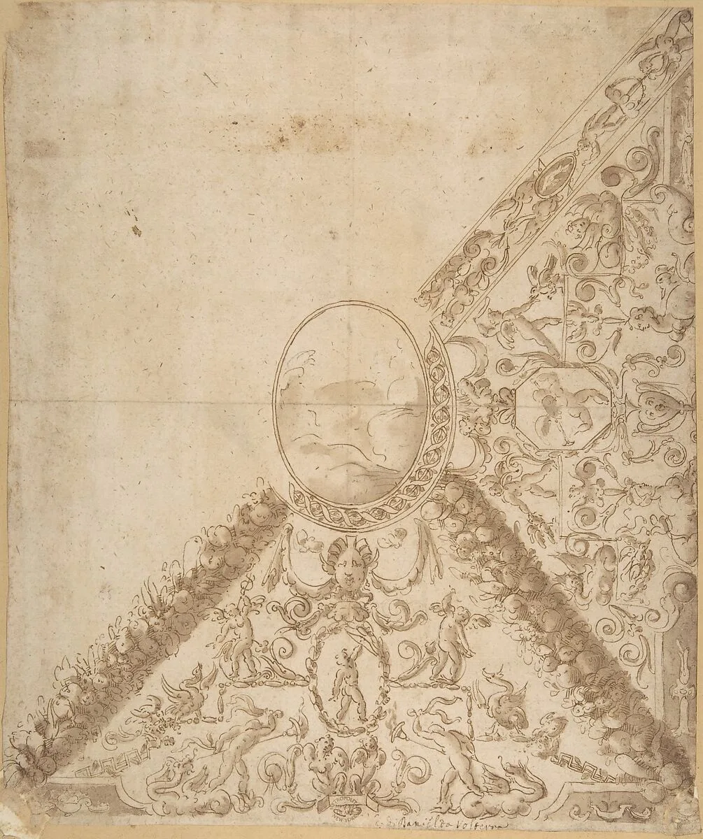 Sketch for Ceiling Decoration — Anonymous, Italian, 16th century