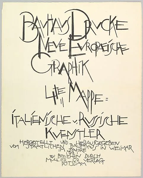 Bauhaus Portfolio IV: Title Page — Lyonel Charles Feininger