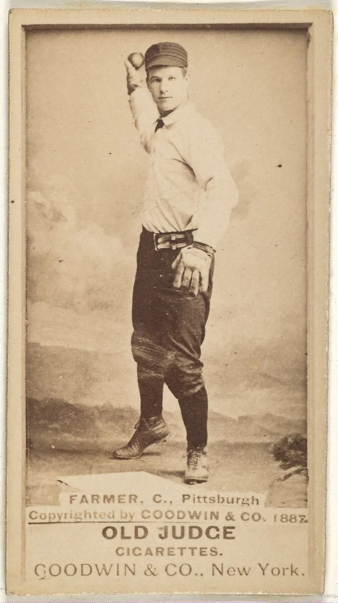 Bill Farmer, Catcher, Pittsburgh, from the Old Judge series (N172) for Old Judge Cigarettes — Goodwin & Company