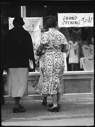 [Shoppers in Front of H.C.F. Koch & Co. Department Store Window, West 125th Street, New York City]