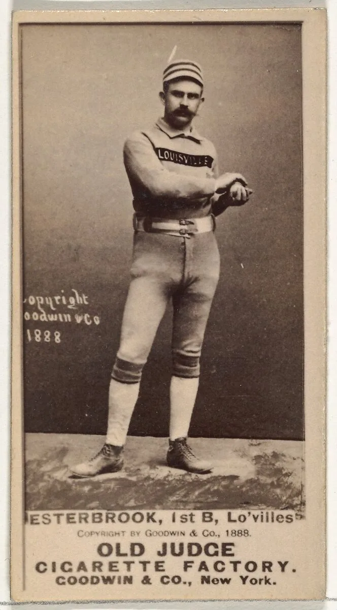 Thomas John "Dude" Esterbrook, 1st Base, Louisville Colonels, from the Old Judge series (N172) for Old Judge Cigarettes — Goodwin & Company