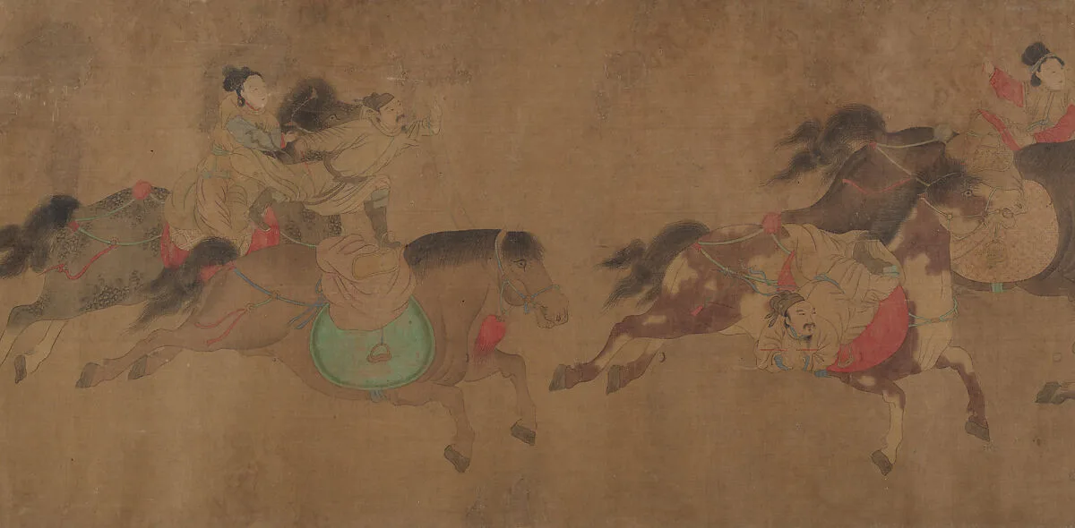 清 佚名 趙雍(僞款) 馬術圖 卷|Horsemanship demonstration — Zhao Yong