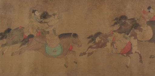 清 佚名 趙雍(僞款) 馬術圖 卷|Horsemanship demonstration