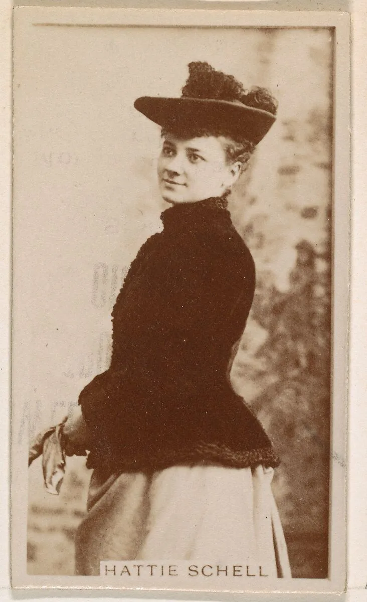 Hattie Schell, from the Actresses series (N245) issued by Kinney Brothers to promote Sweet Caporal Cigarettes — Kinney Brothers Tobacco Company