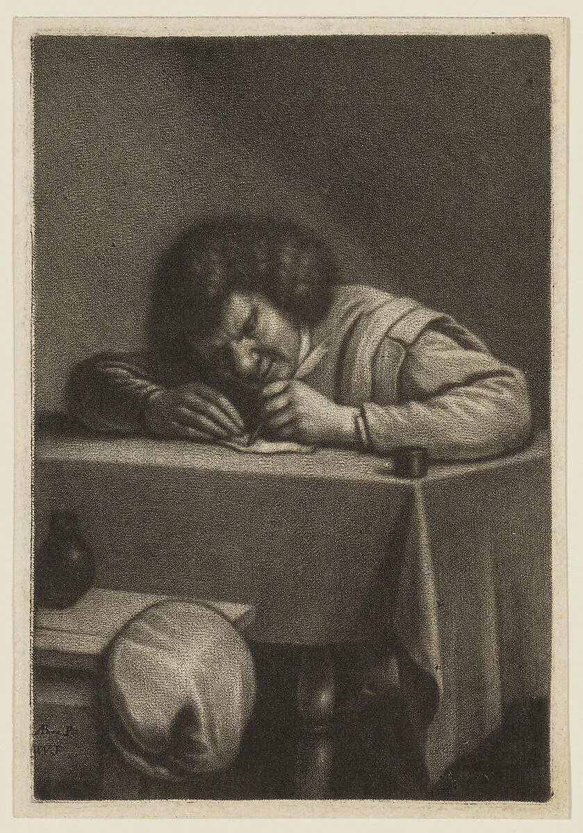 Man at a Table Writing — Wallerant Vaillant|Adriaen Brouwer
