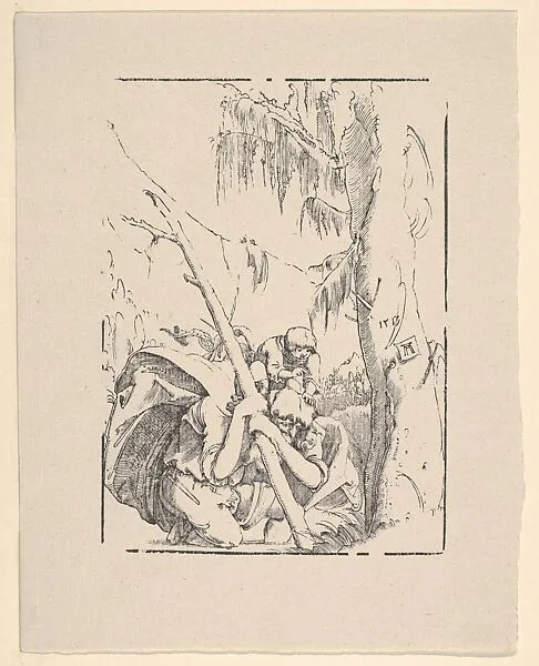 Saint Christopher Carrying the Infant Christ, from Holzschnitte alter Meister gedruckt von den Originalstöcken der Sammlung Derschau im besitz des Staatlichen Kupferstich-kabinetts zu Berlin — Albrecht Altdorfer|Max J. Friedländer|Kupferstichkabinett, Staatliche Museen zu Berlin|E. A. Seemann|Hans Albrecht von Derschau