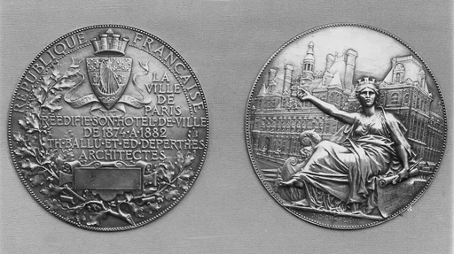 To commemorate the rebuilding of the Paris Hotel de Ville, burnt by the Communards in 1871