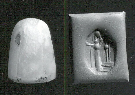 Stamp seal (octagonal pyramid) with cultic scene