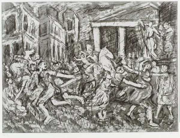 The Rape of the Sabines (#2), from ¦The Poussin Project: A Series of Prints after Nicolas Poussin¦ — Leon Kossoff