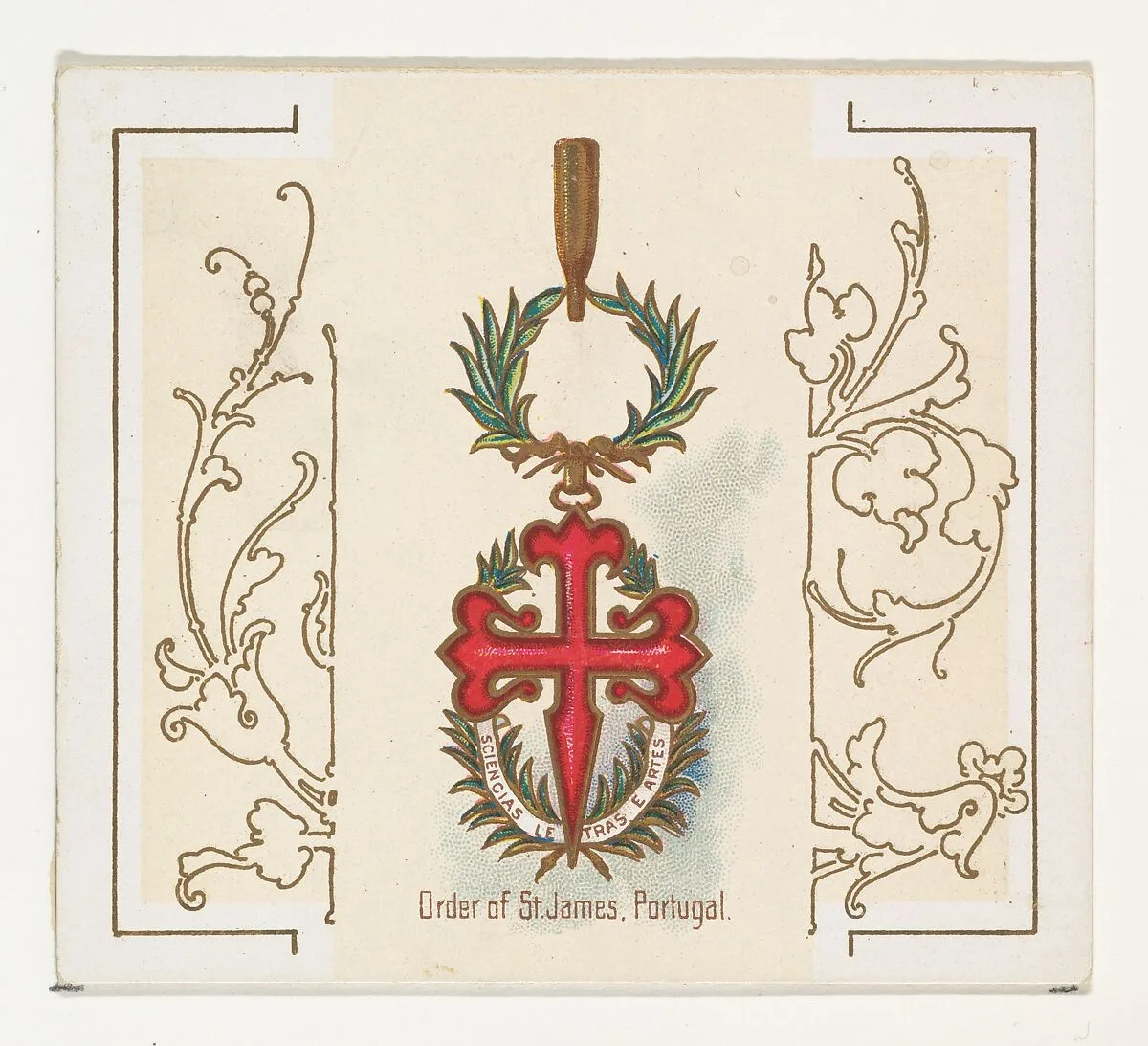 Order of Saint James, Portugal, from the World's Decorations series (N44) for Allen & Ginter Cigarettes — Allen & Ginter|Lindner, Eddy & Claus