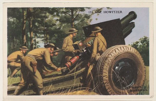 155 MM. Howitzer, bakery card from the National Defense series (D59), issued by Bell Bakeries, Inc. — Bell Bakeries, Inc.