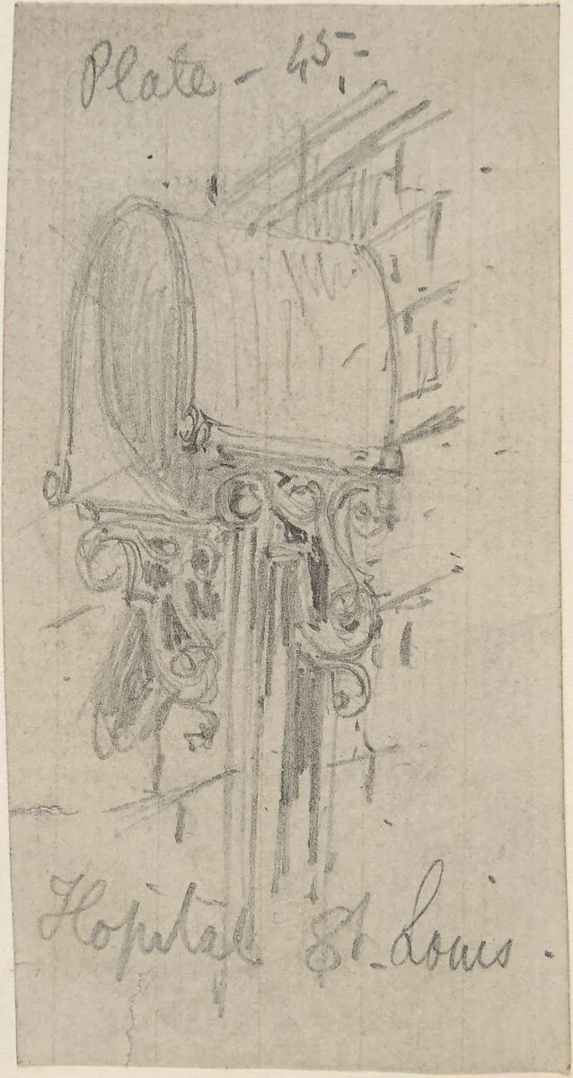 Metal Cover (to a Downspout?), Hopital St. Louis — Richardson Ellson & Co.