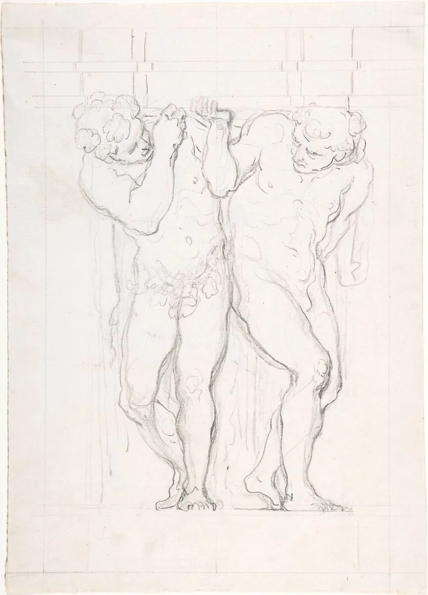 Two Atlantes in Conversation — Honoré Daumier