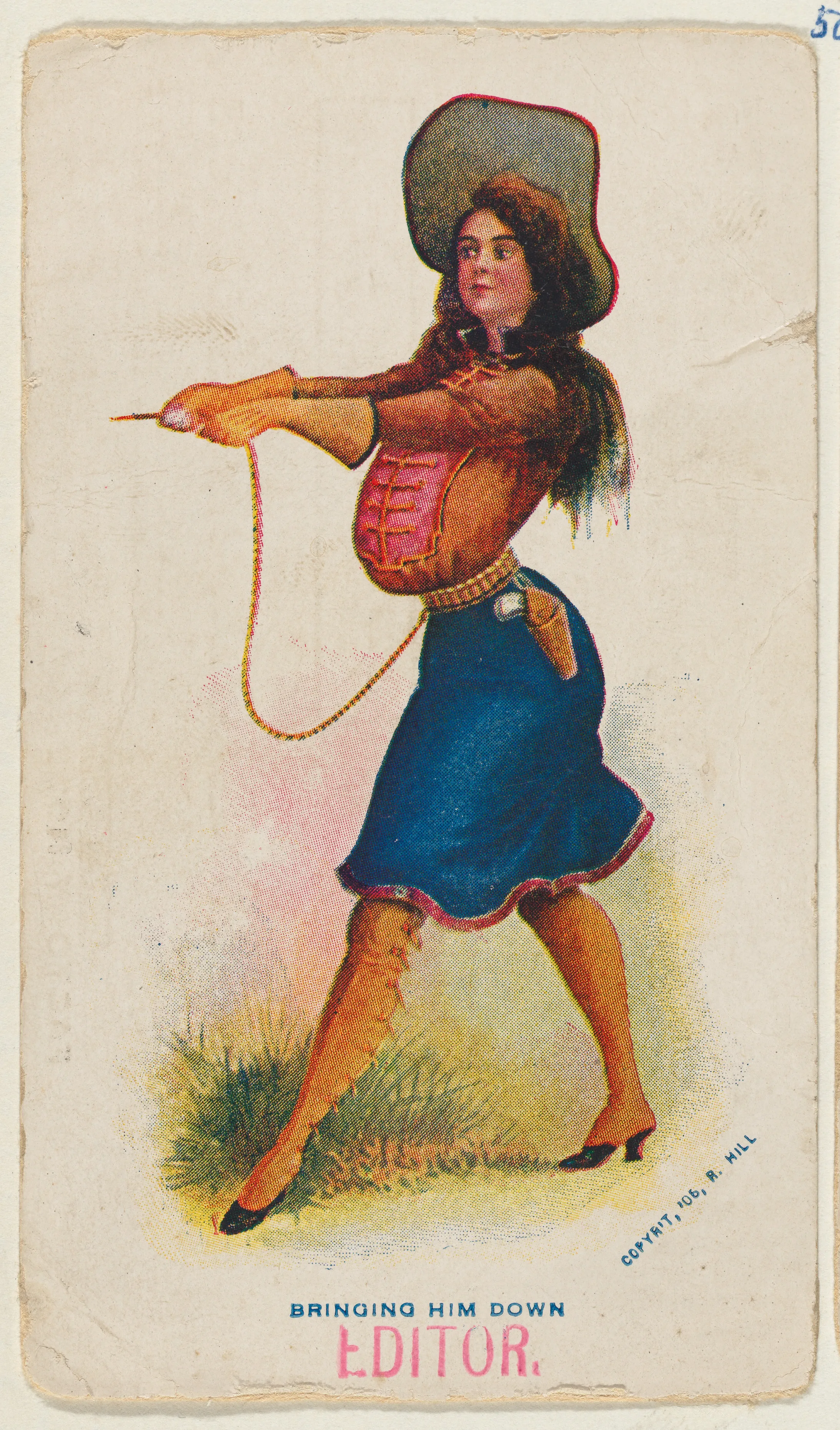 Bringing him down, from the "Girls and Men in Costume" series (T65), issued with Golden Eagle Cigars by I. Lewis & Co. — I. Lewis & Co., Newark, New Jersey