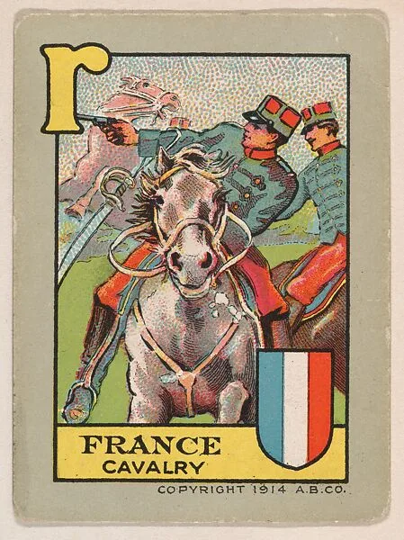 France, Cavalry, bakery insert from the European War Flip Cards series (D28), issued by the Welle-Boettler Bakery Company — Welle-Boettler Bakery Company