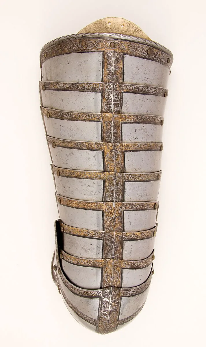 Right Thigh and Knee Defense (Cuisse and Poleyn) for the Armor of Sir John Scudamore (1541 or 1542–1623) — Daniel Tachaux