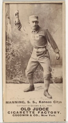 James H. "Jim" Manning, Shortstop, Kansas City Cowboys, from the Old Judge series (N172) for Old Judge Cigarettes