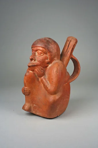 Single Spout Monkey Figure Bottle with Strap Handle