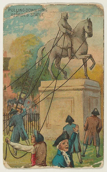 Pulling Down King George's Statue, from the "Historical Events" series (T70), issued with Buffo Grande Little Cigars — Unknown