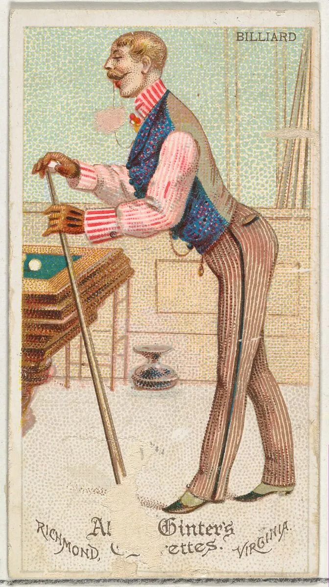 Billiard, from World's Dudes series (N31) for Allen & Ginter Cigarettes — Allen & Ginter