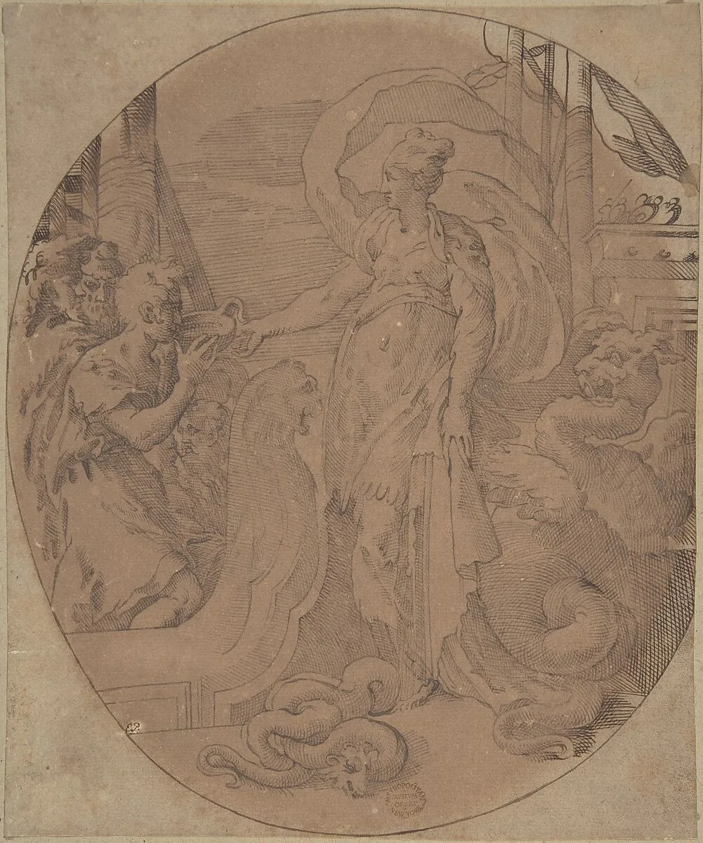 Circe and the Companions of Ulysses — Anonymous, Italian, 16th century|Parmigianino (Girolamo Francesco Maria Mazzola)