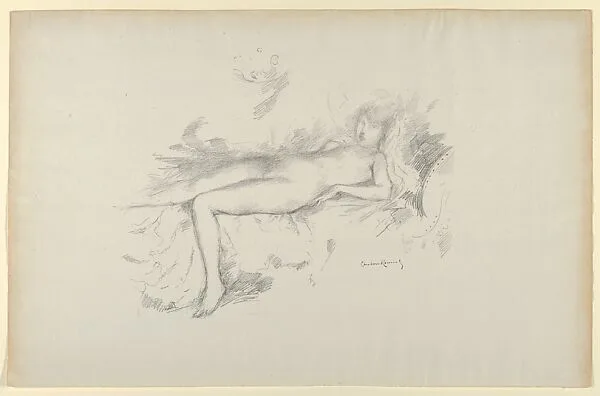 Study from the Nude, Figure Reclining — Théodore Roussel