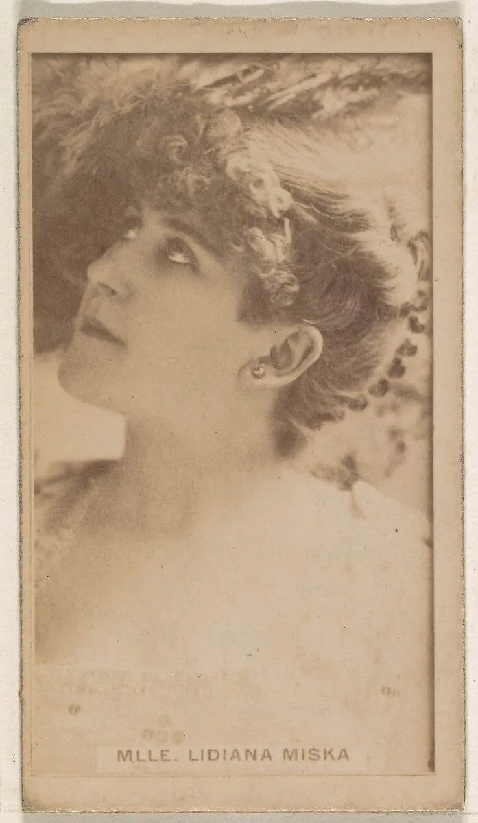 Mlle. Lidiana Miska, from the Actresses series (N245) issued by Kinney Brothers to promote Sweet Caporal Cigarettes — Kinney Brothers Tobacco Company
