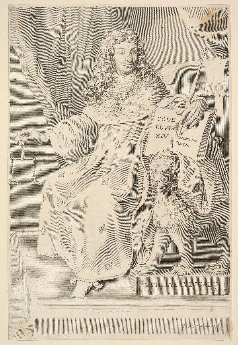 Title Page: Le Code Louis XIV — Claude Mellan|Louis XIV, King of France