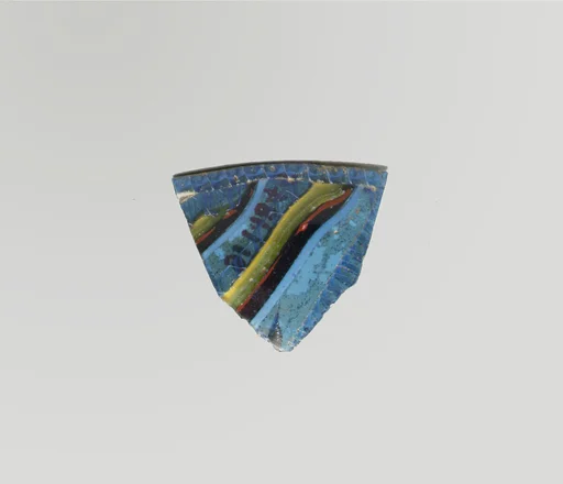 Glass striped mosaic bowl fragment
