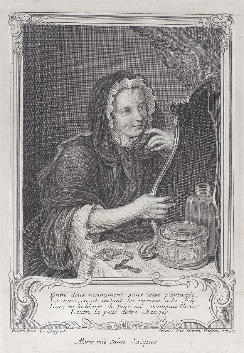 The Coquettish Widow — Simon Nicolas Duflos|Charles Antoine Coypel