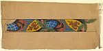 Horizontal Frieze with Two Yellow Shields and Silver and Blue Stripes — Anonymous, French, 20th century
