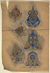 Vertical Panel with Six Motifs Composed of Geometric Forms — Anonymous, French, 20th century