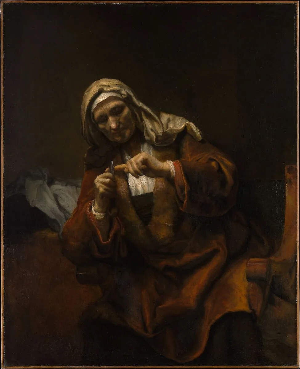 Old Woman Cutting Her Nails — Rembrandt