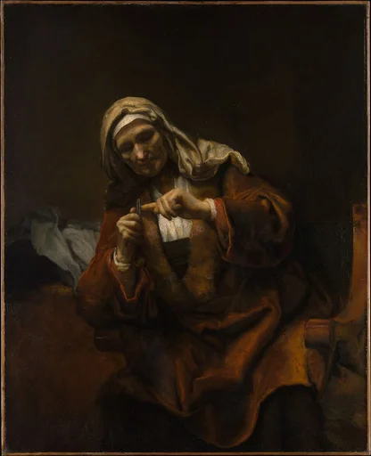 Old Woman Cutting Her Nails
