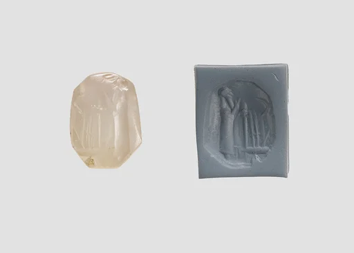 Stamp seal (octagonal pyramid) with cultic scene