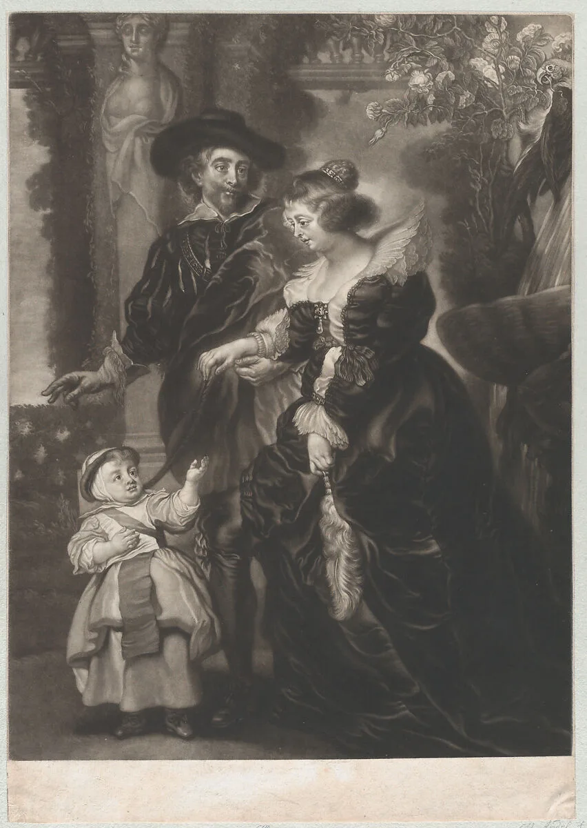 Rubens with his Wife and Child — James McArdell|Helena Fourment|Frans Rubens|Peter Paul Rubens|Peter Paul Rubens