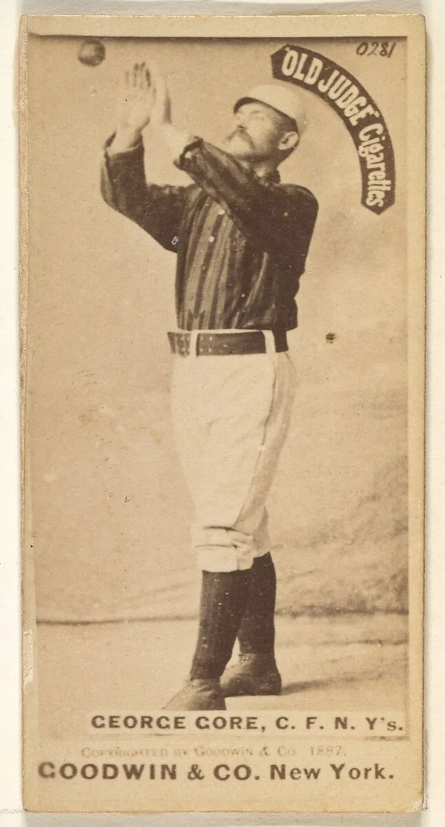 George F. "Piano Legs" Gore, Center Field, New York, from the Old Judge series (N172) for Old Judge Cigarettes — Goodwin & Company