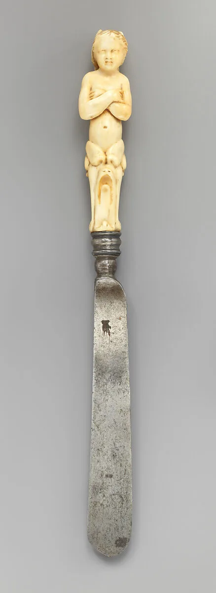 Knife with winged putto handle — Unknown