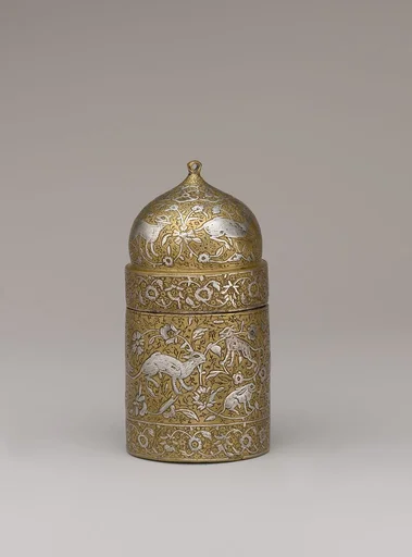 Inkwell with Floral and Animal Imagery