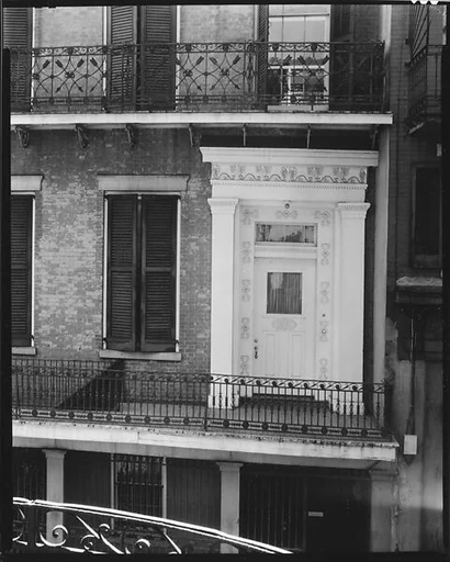 [Greek Revival Doorway on Balcony, New Orleans, Louisiana]