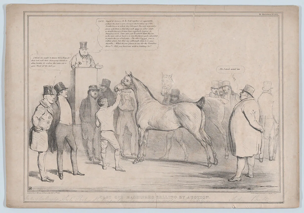 Cast Off Machiners Selling By Auction — Edward George Geoffrey Smith-Stanley, 14th Earl of Derby|Henry Peter, 1st Baron Brougham and Vaux|Sir James Robert George Graham|William Lamb, 2nd Viscount Melbourne|Sir Robert Peel|Frederick Spencer, 4th Earl Spencer|John Doyle|Thomas McLean|Charles Gordon-Lennox, 5th Duke of Richmond and Lennox|William IV, King of the United Kingdom of Great Britain and Ireland|Charles Grey, 2nd Earl Grey|Arthur Wellesley, 1st Duke of Wellington|Charles Grant, Baron Glenelg|Henry John Temple, 3rd Viscount Palmerston|Ducôte and Stephen